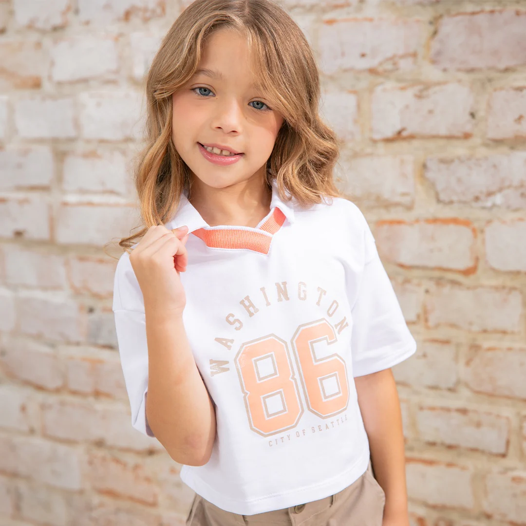 32987 CONJUNTO CAMISETA TIPO POLO NIÑA JUNIOR