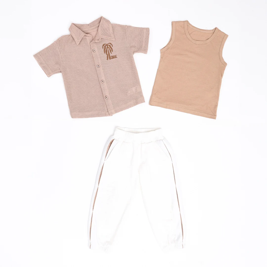 52025 SET CAMISETA BASICA SOBRE CAMISA JOGGER NIÑO BEBE - Image 2