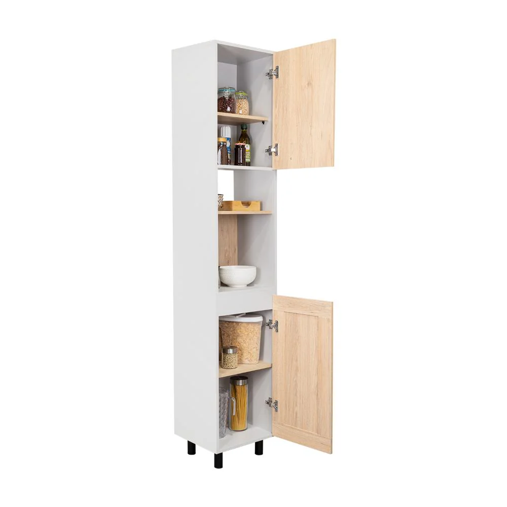 ALACENA KAZÁN, BEIGE Y GRIS, CON DOS PUERTAS Y ENTREPAÑOS - Image 2