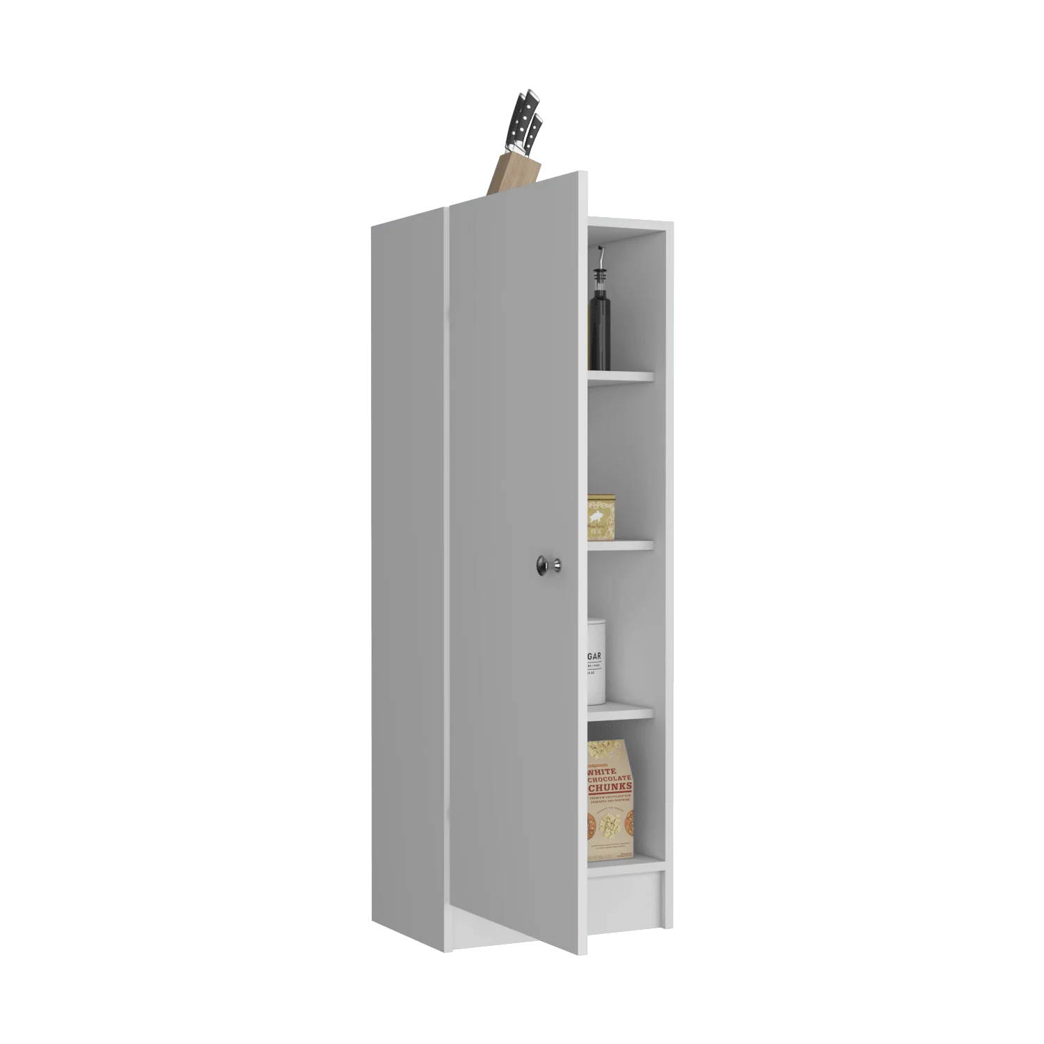 ALACENA NADIR, BLANCO, CON UNA PUERTA Y AMPLIO ESPACIO DE ALMACENAMIENTO - Image 2