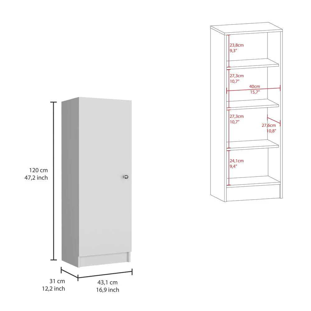 ALACENA NADIR, BLANCO, CON UNA PUERTA Y AMPLIO ESPACIO DE ALMACENAMIENTO - Image 7