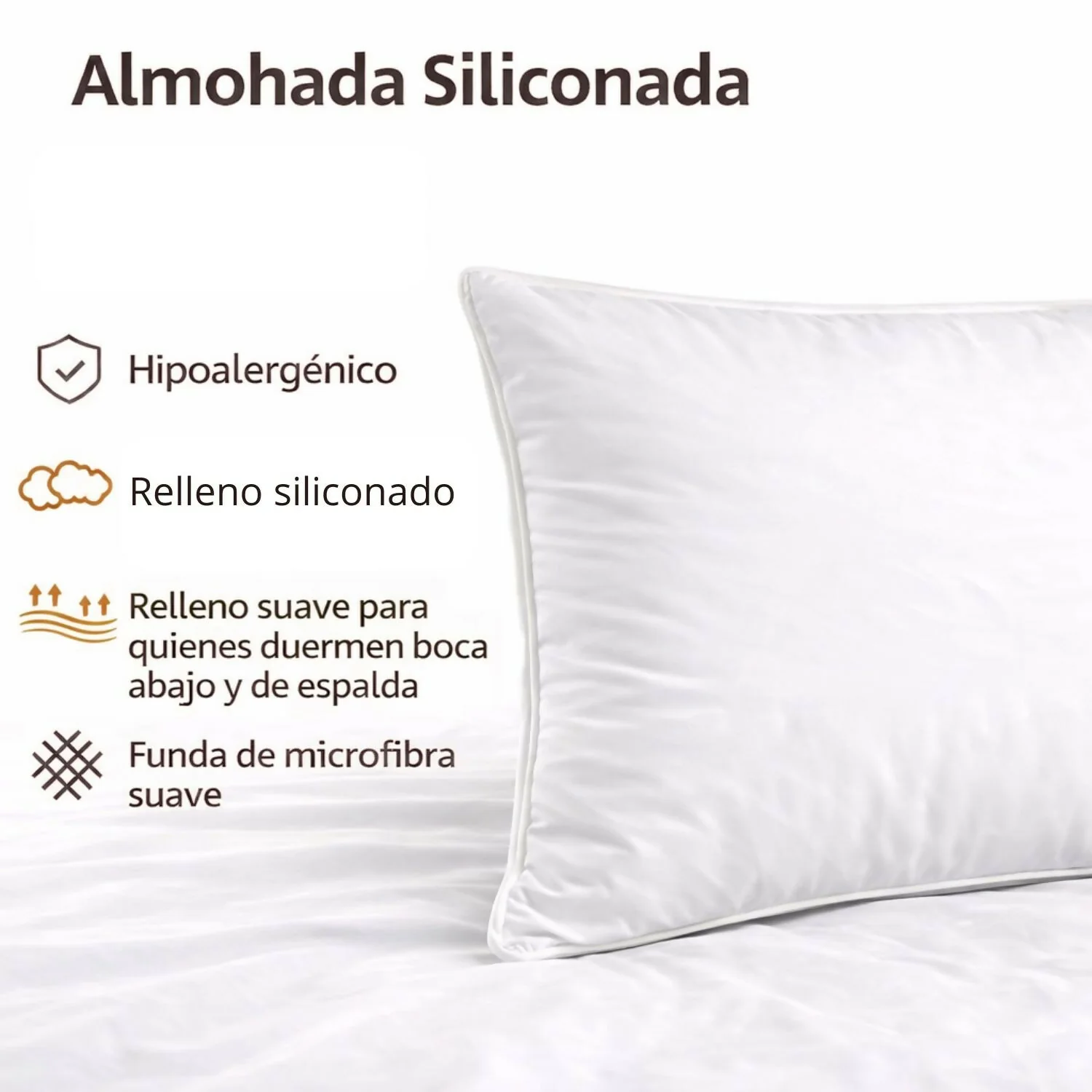 Almohada siliconada con funda 45x65cm Set x2 - Image 4