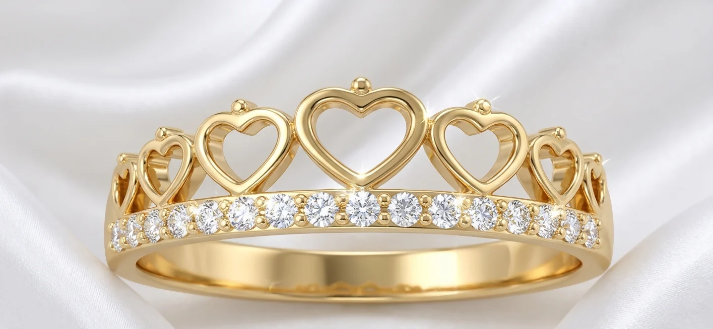 ANILLO CORAZONES QUINCIAÑERA CIRCONES