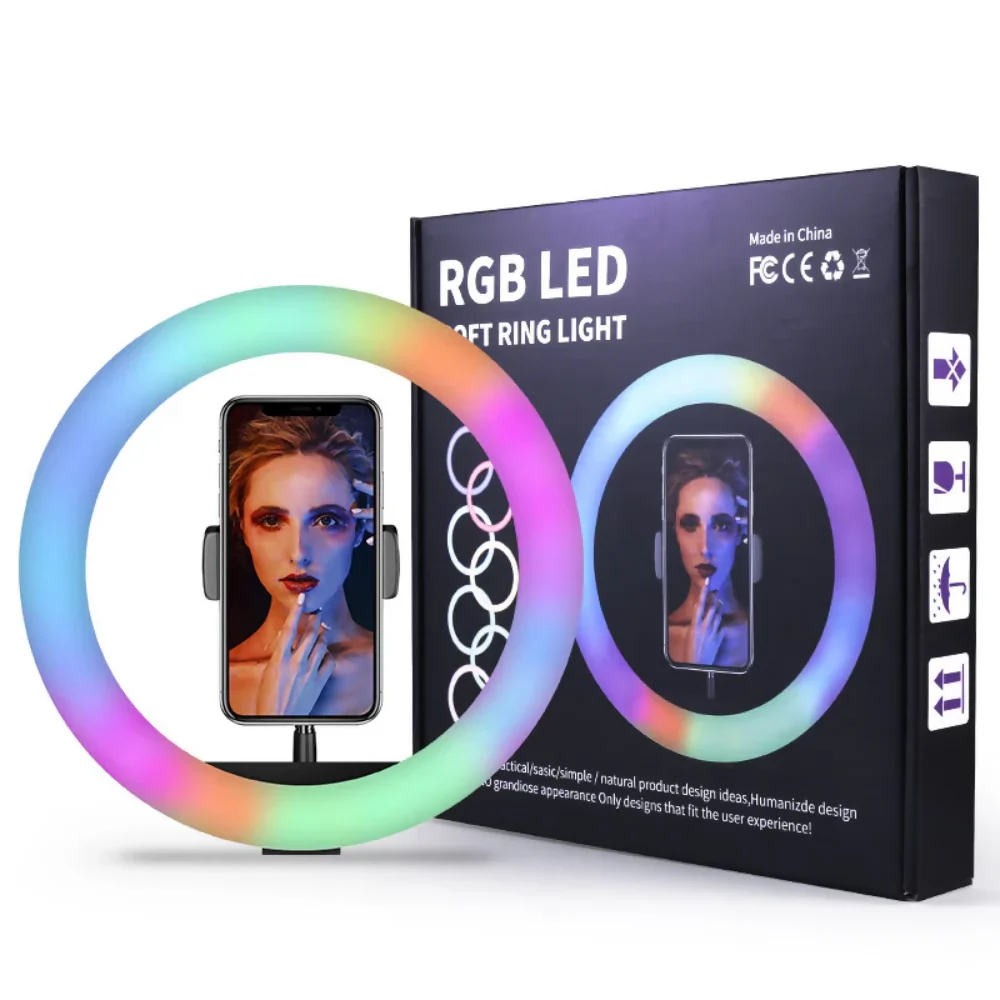 ARO DE LUZ 26 CM RGB LED CON TRÍPODE PROFESIONAL 2 MTS - Image 2