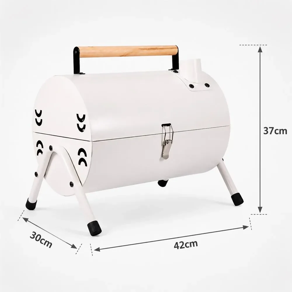 ASADOR PARRILLA BARRIL HORNO PORTÁTIL BBQ CARBÓN CON TAPA - Image 2