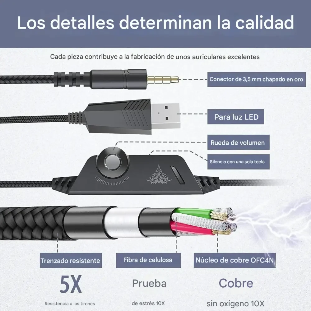AUDÍFONOS GAMER DIADEMA AURICULAR COMPATIBLE PC PS5 PS4 XBOX - Image 5