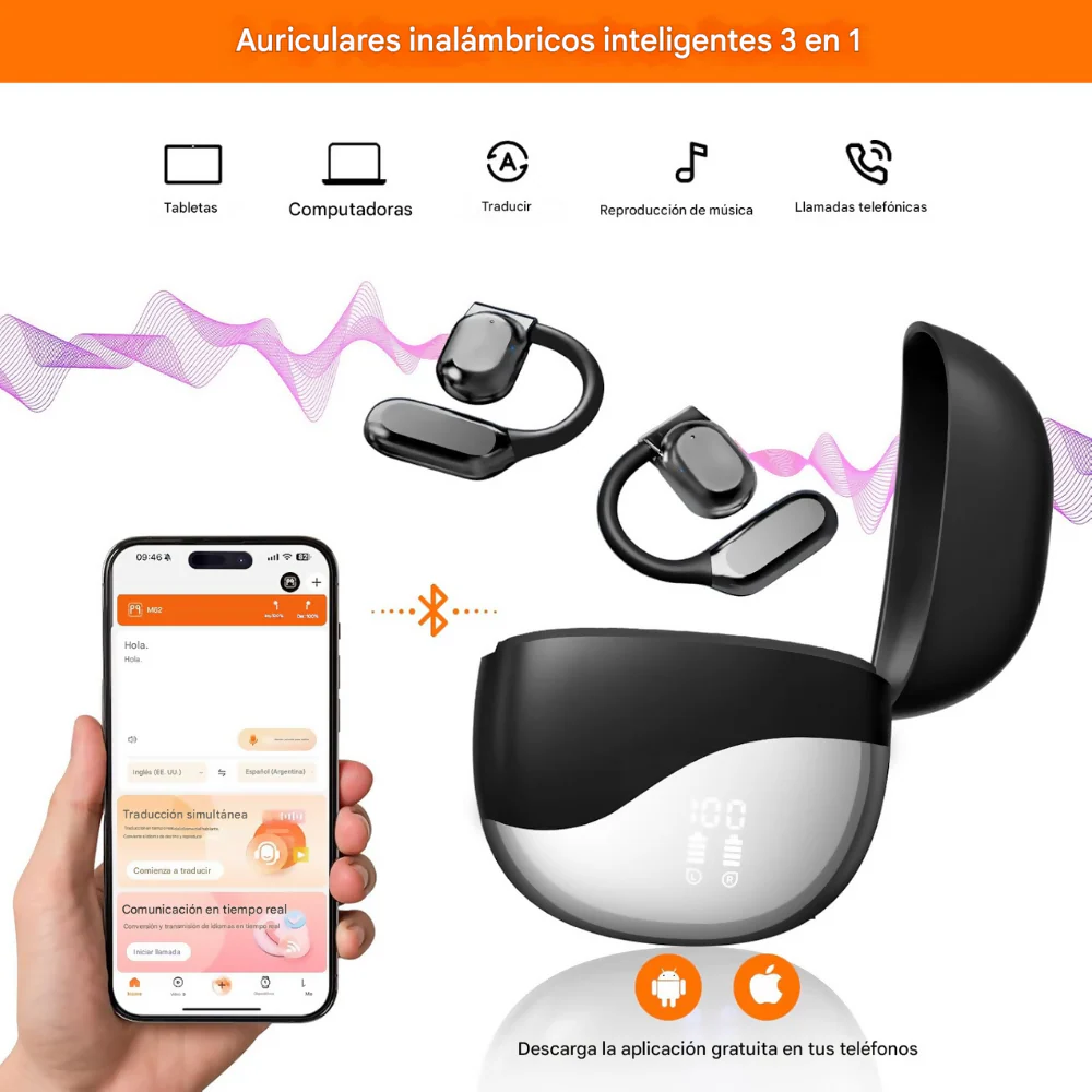 AUDÍFONOS TRADUCTORES IDIOMAS INTELIGENTES BLUETOOTH PORTÁTIL - Image 6