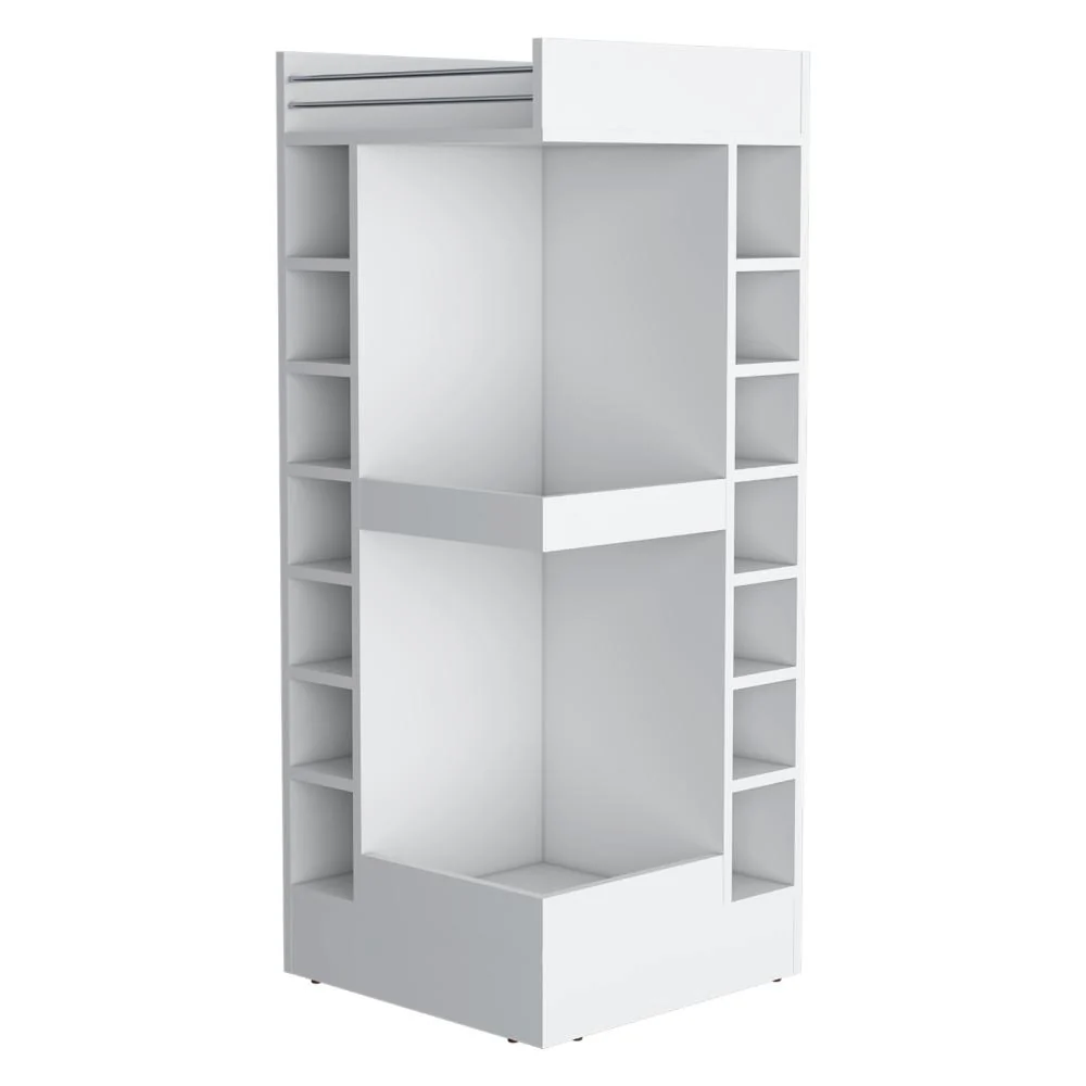 BAR BAJO ESQUINERO LYM, BLANCO, CON ESPACIO PARA UBICAR BOTELLAS ZF - Image 2