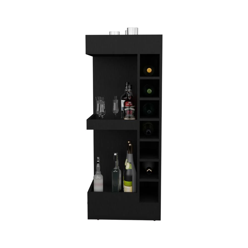BAR BAJO ESQUINERO LYM, WENGUE, CON ESPACIO PARA UBICAR BOTELLAS - Image 2