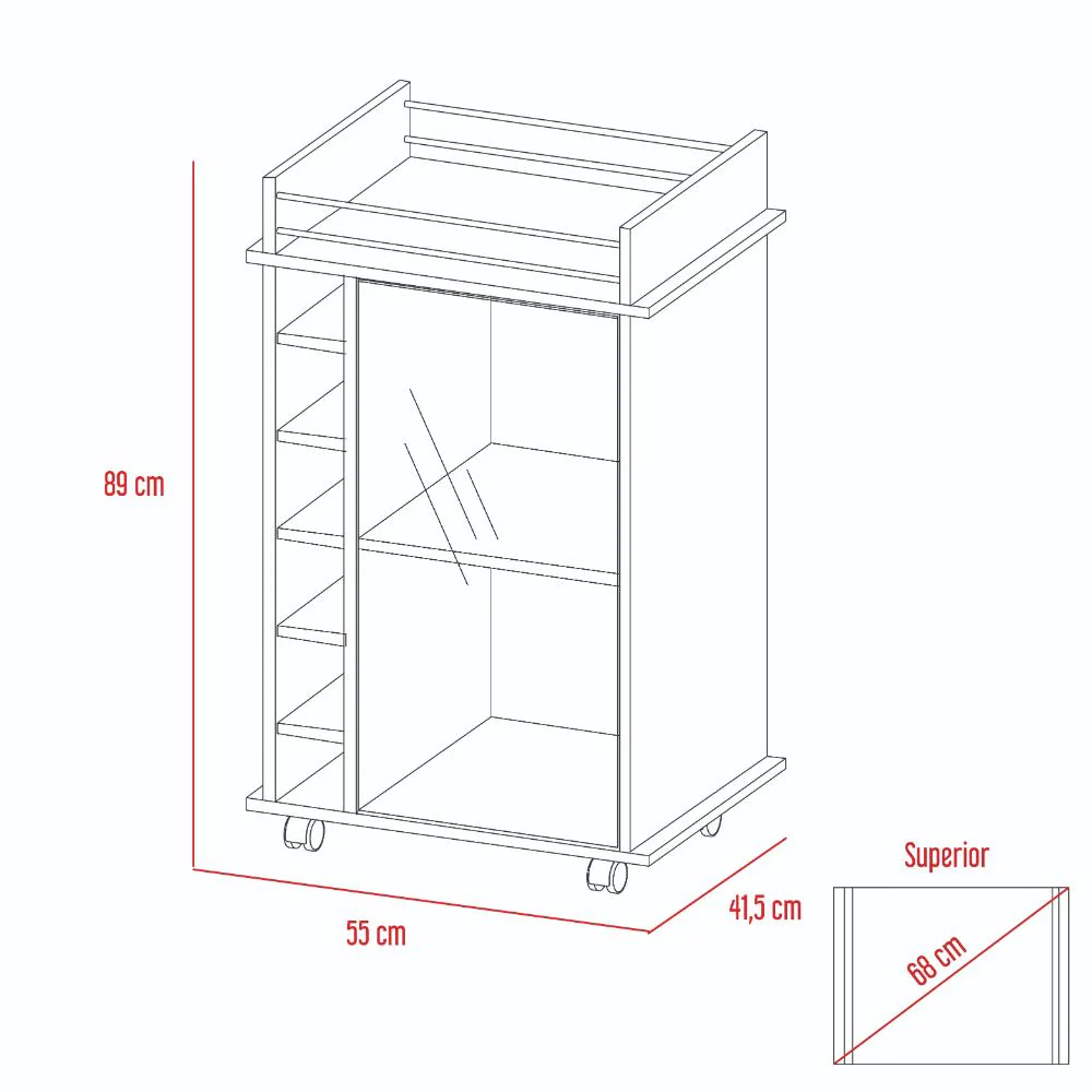 BAR DUKATY, WENGUE, CON RODACHINES PARA SU FÁCIL DESPLAZAMIENTO - Image 14