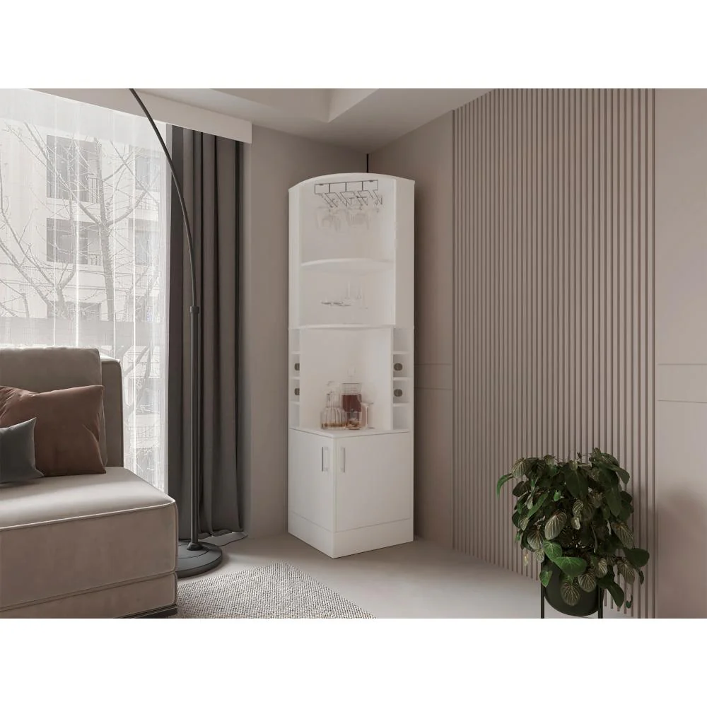 BAR ESQUINERO ASCHER, BLANCO, CON DOS PUERTAS Y PORTA COPAS ZF - Image 3