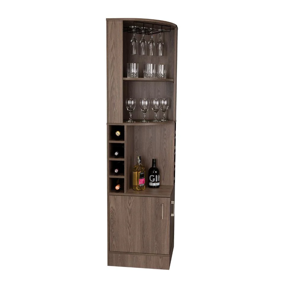 BAR ESQUINERO CELESTE, CHOCOLATE, CON DOS PUERTAS Y ESPACIO PORTA COPAS ZF