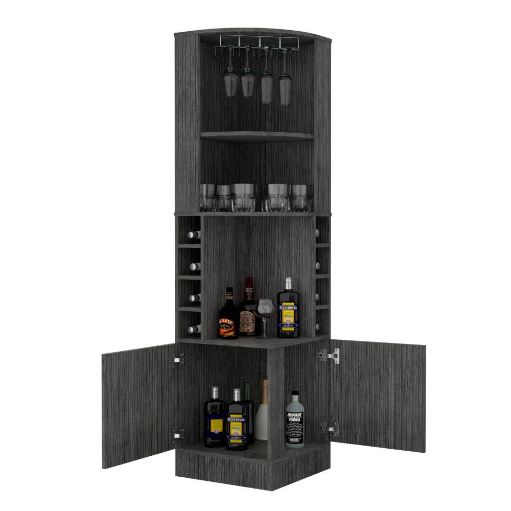 BAR ESQUINERO CELESTE, GRIS, CON DOS PUERTAS Y ESPACIO PORTA COPAS ZF - Image 2