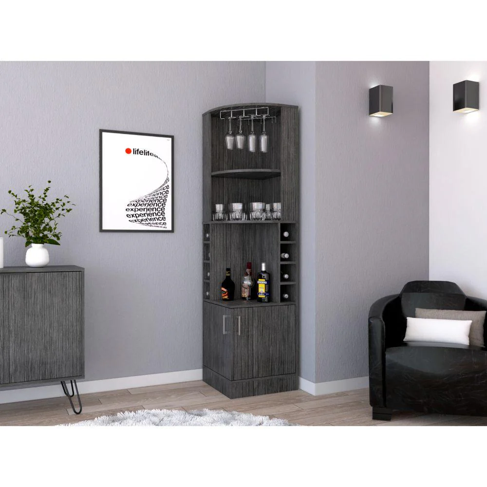 BAR ESQUINERO CELESTE, GRIS, CON DOS PUERTAS Y ESPACIO PORTA COPAS ZF - Image 3