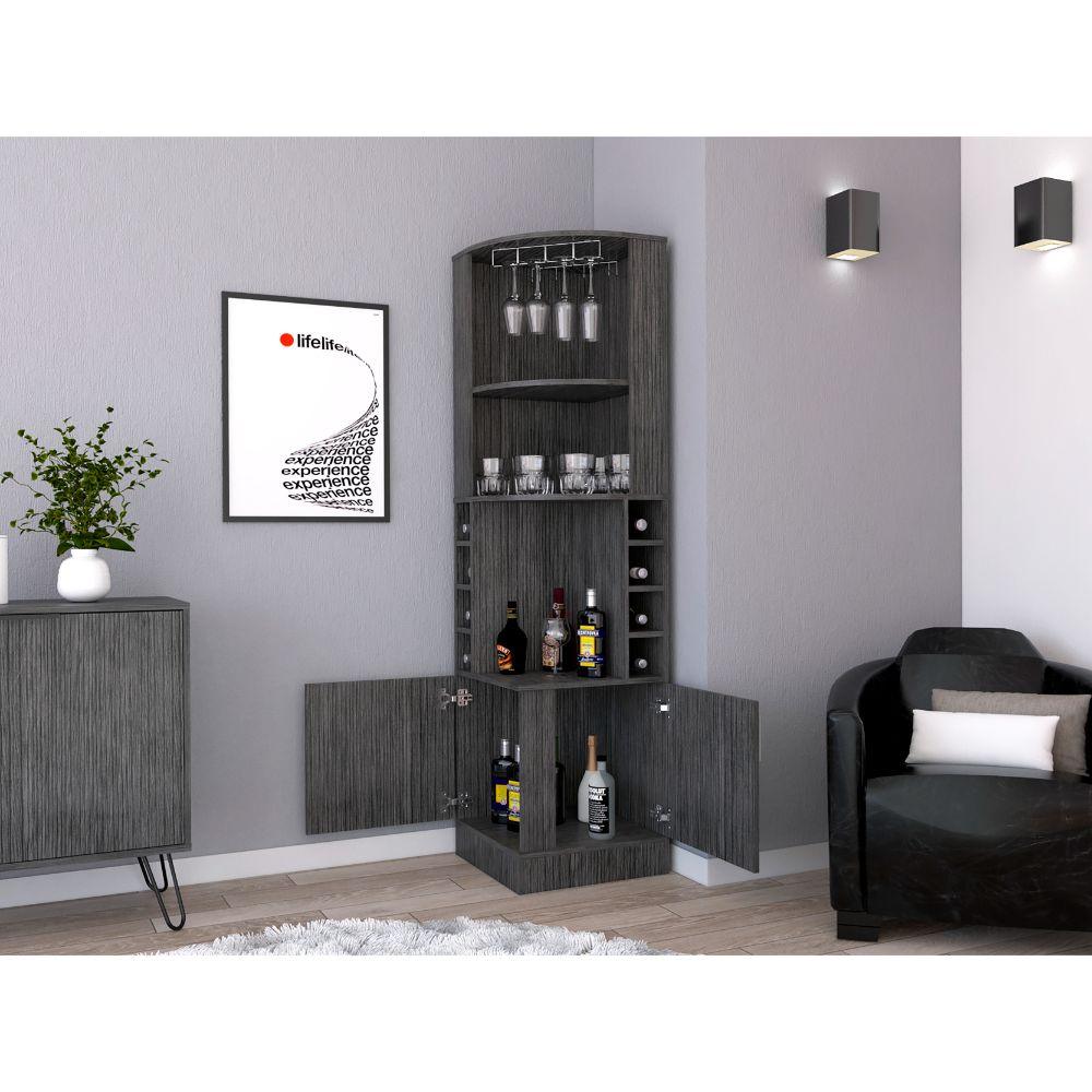 BAR ESQUINERO CELESTE, GRIS, CON DOS PUERTAS Y ESPACIO PORTA COPAS ZF - Image 4