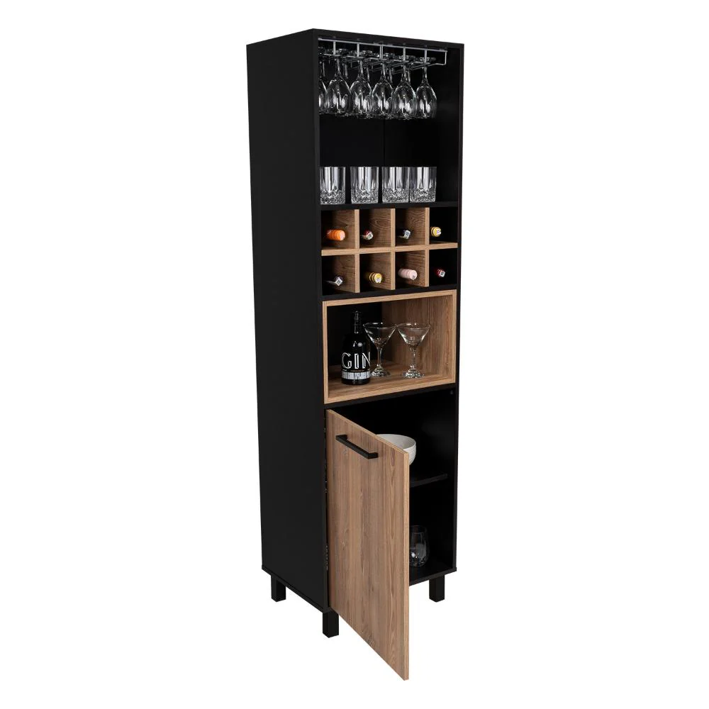 BAR WESLEY, WENGUE Y MIEL, AMPLIO ESPACIO DE ALMACENAMIENTO Y PORTA COPAS - Image 2