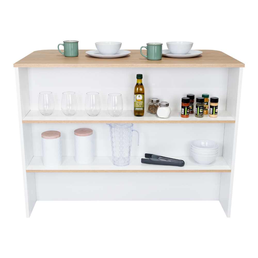 BARRA DE COCINA DIAMANTE, BLANCO DUQUEZA Y BEIGE, CON AMPLIA SUPERFICIE ZF - Image 2