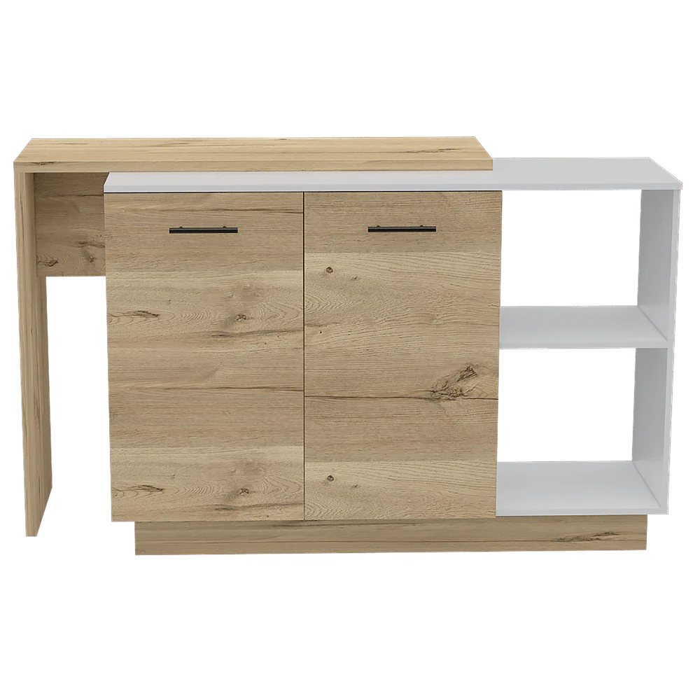 BARRA DE COCINA ERIS, CAFÉ CLARO Y BLANCO, CON DOS PUERTAS BATIENTES ZF - Image 5