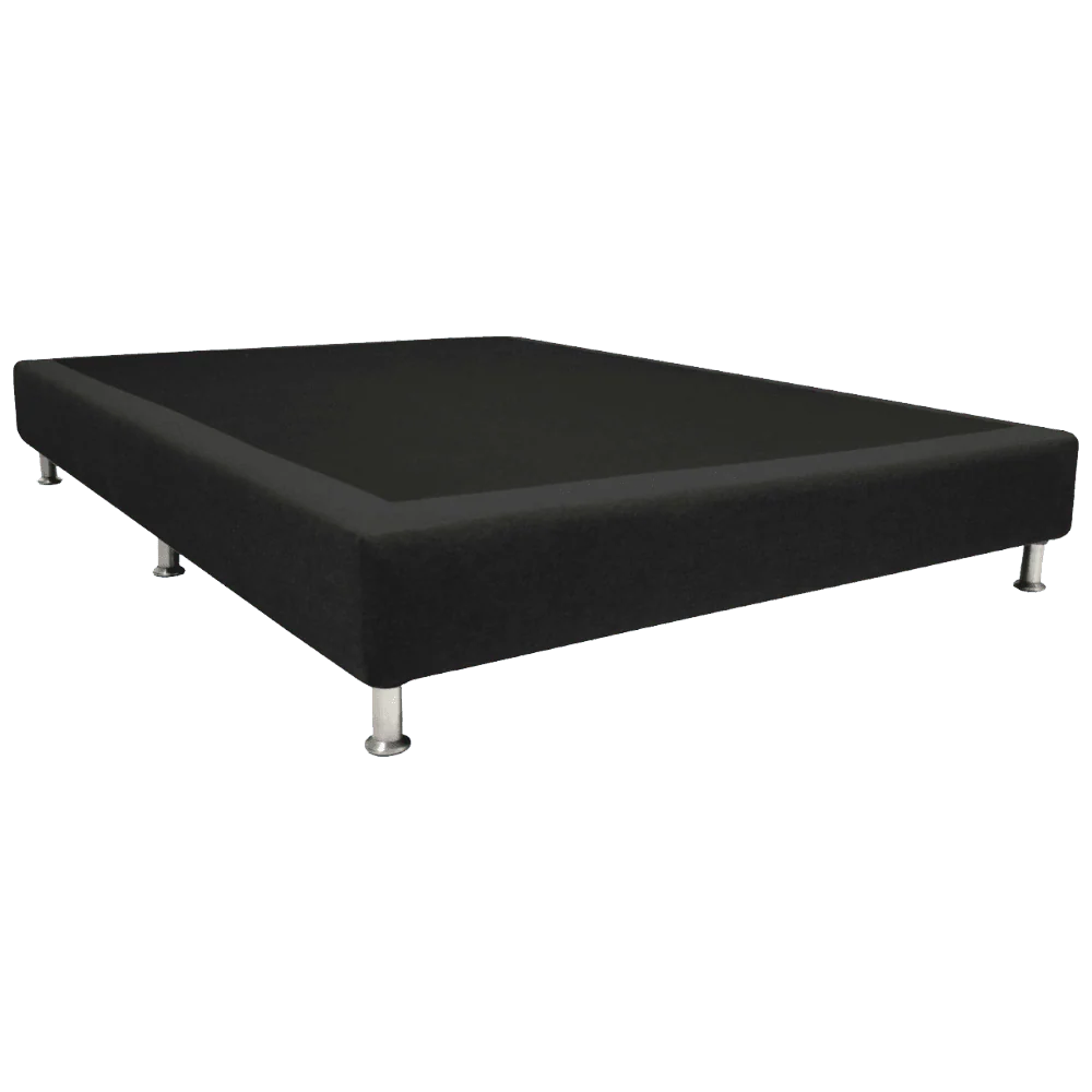 Base Cama Semidoble Woody, Negro, con Tendido de Tablas