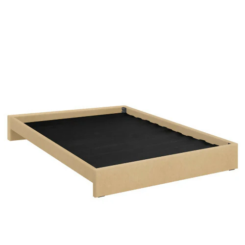 BASE CAMA TAPIZADA COLOR BEIGE TELA 160X190 QUEEN