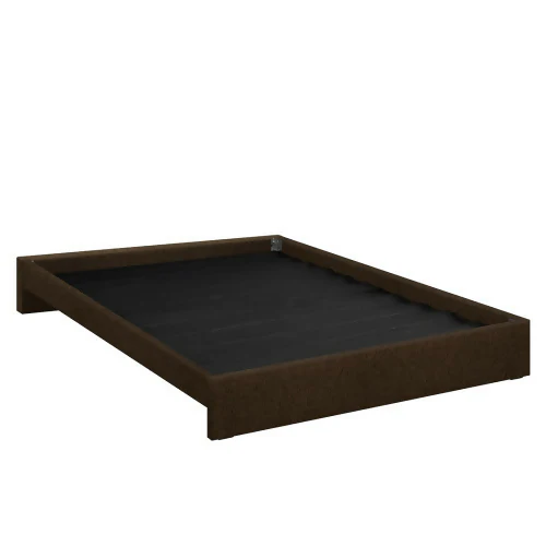 BASE CAMA TAPIZADA COLOR CAFÉ TELA 160X190 QUEEN