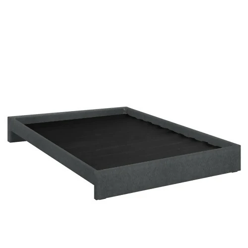 BASE CAMA TAPIZADA COLOR GRIS TELA 160X190 QUEEN