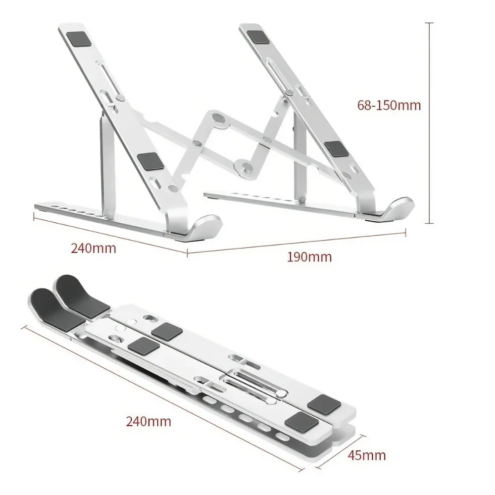 BASE SOPORTE AJUSTABLE LAPTOP STAND ALUMINIO PLEGABLE 8 POSICIONES - Image 3