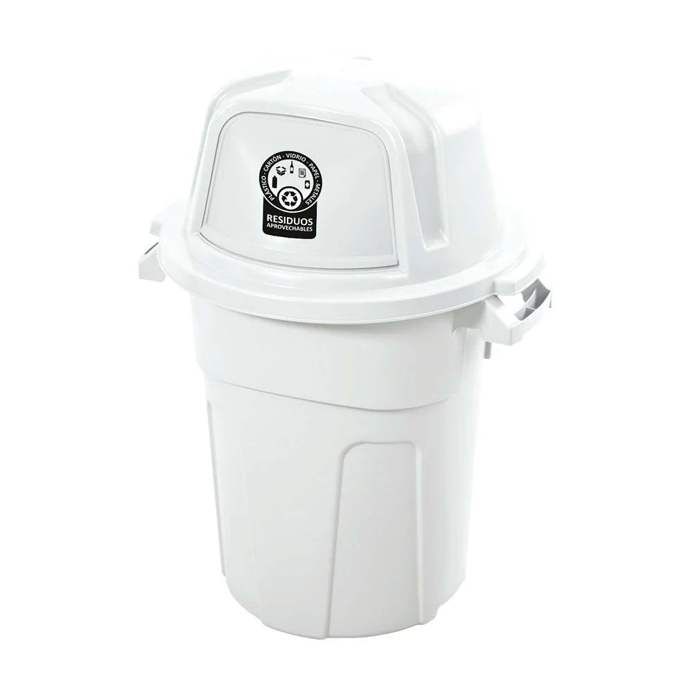 Basurero Manejo Residuos 100 Litros Blanco
