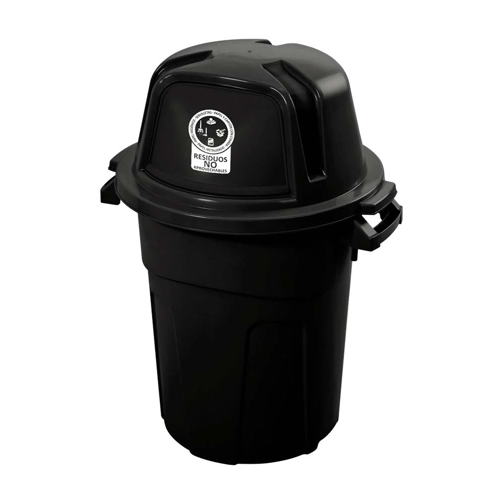 Basurero Manejo Residuos 100 Litros Negro