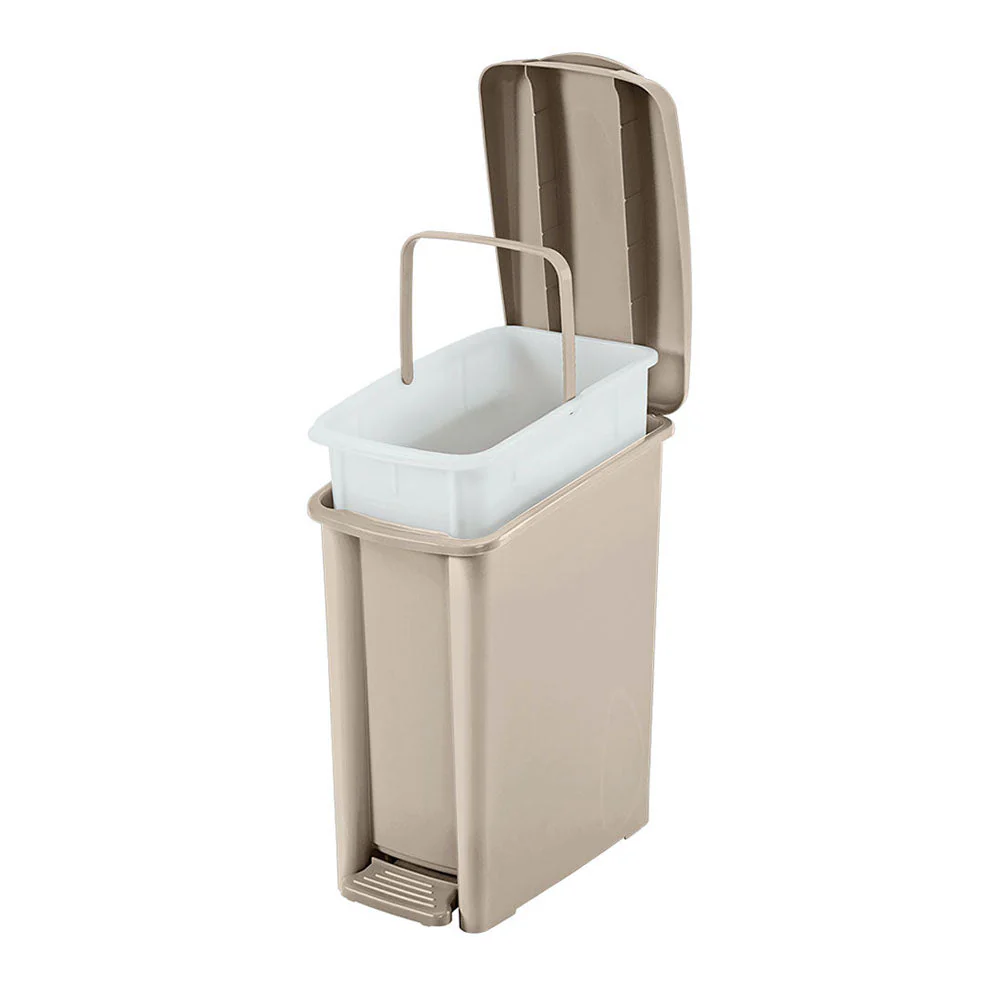 Basurero Pedal Delgado 10 Litros Taupe - Image 2