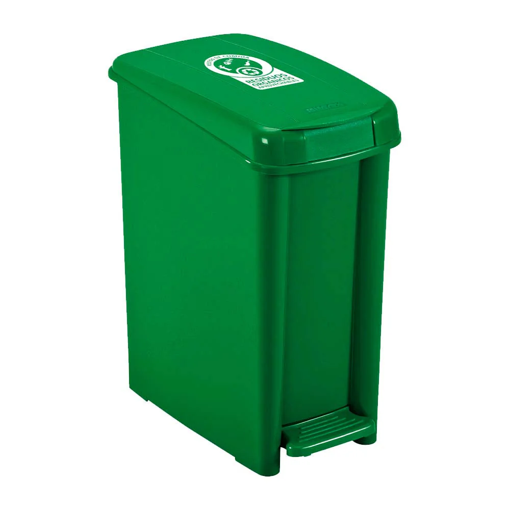 Basurero Pedal Delgado 10 Litros Verde