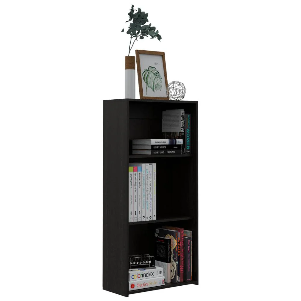 BIBLIOTECA LEROY, WENGUE, CON ENTREPAÑOS PARA UBICAR OBJETOS