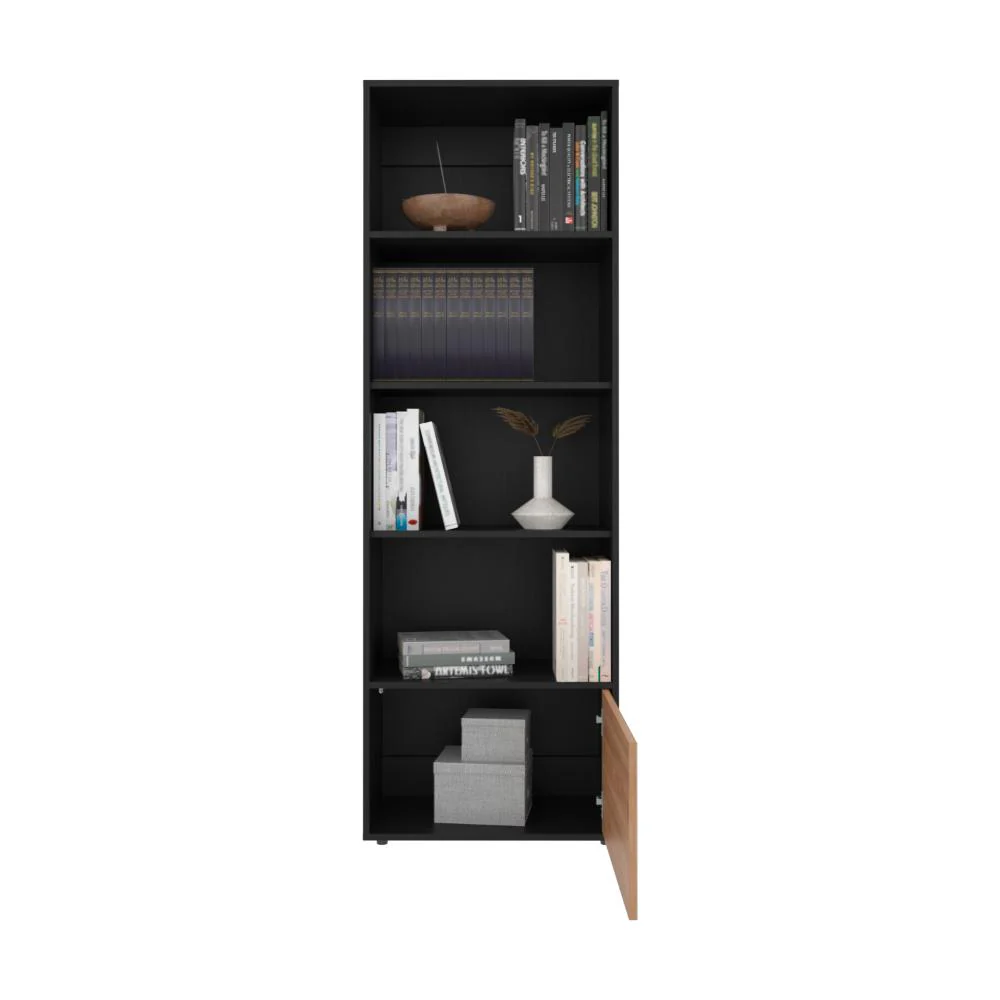 BIBLIOTECA MIRABELLA, WENGUE Y MIEL, PARA UBICAR LIBROS Y MULTIPLES OBJETOS DECORATIVOS - Image 2