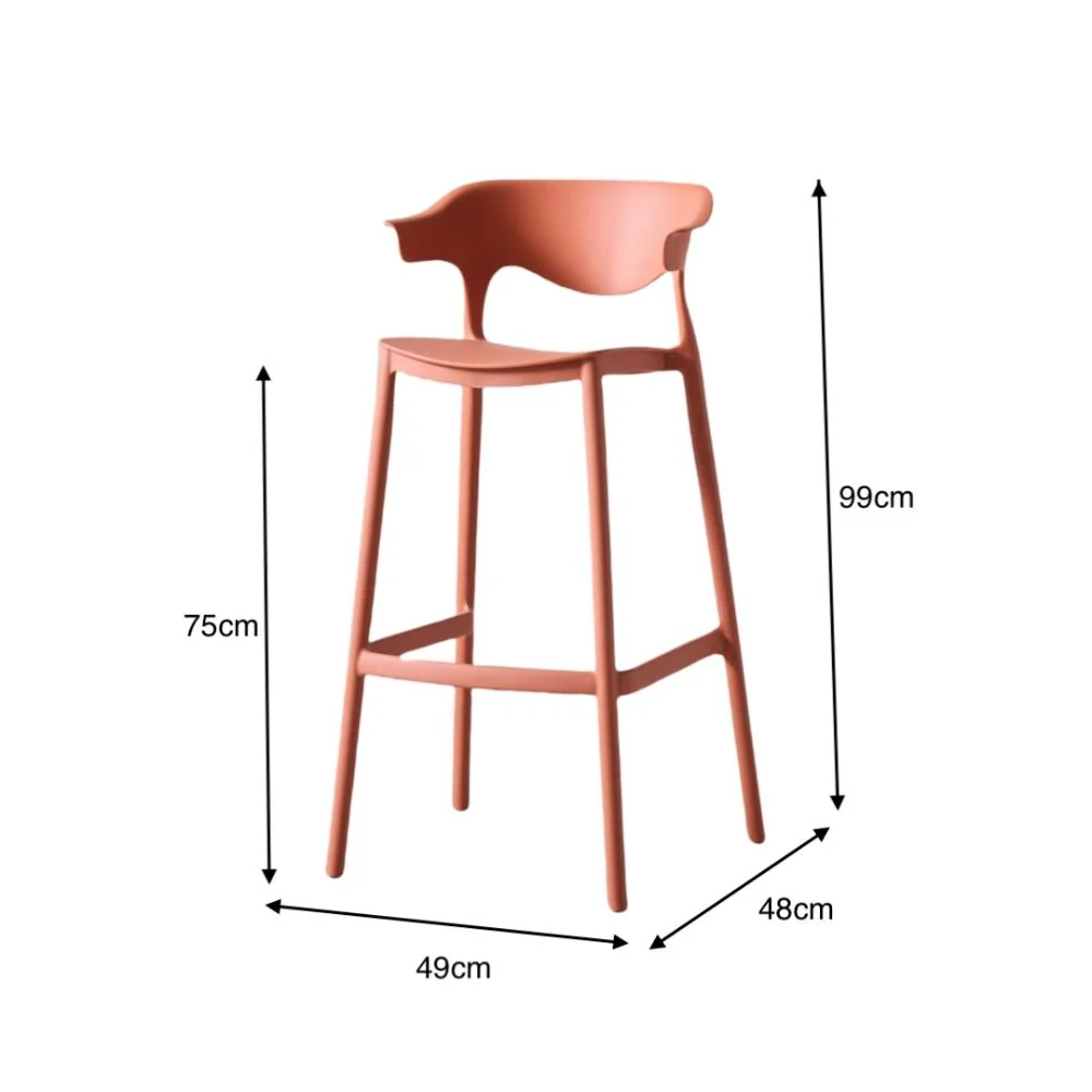 SILLA PARA BAR ELENA, COLOR TERRACOTA, DISEÑO MODERNO X4 - Image 14