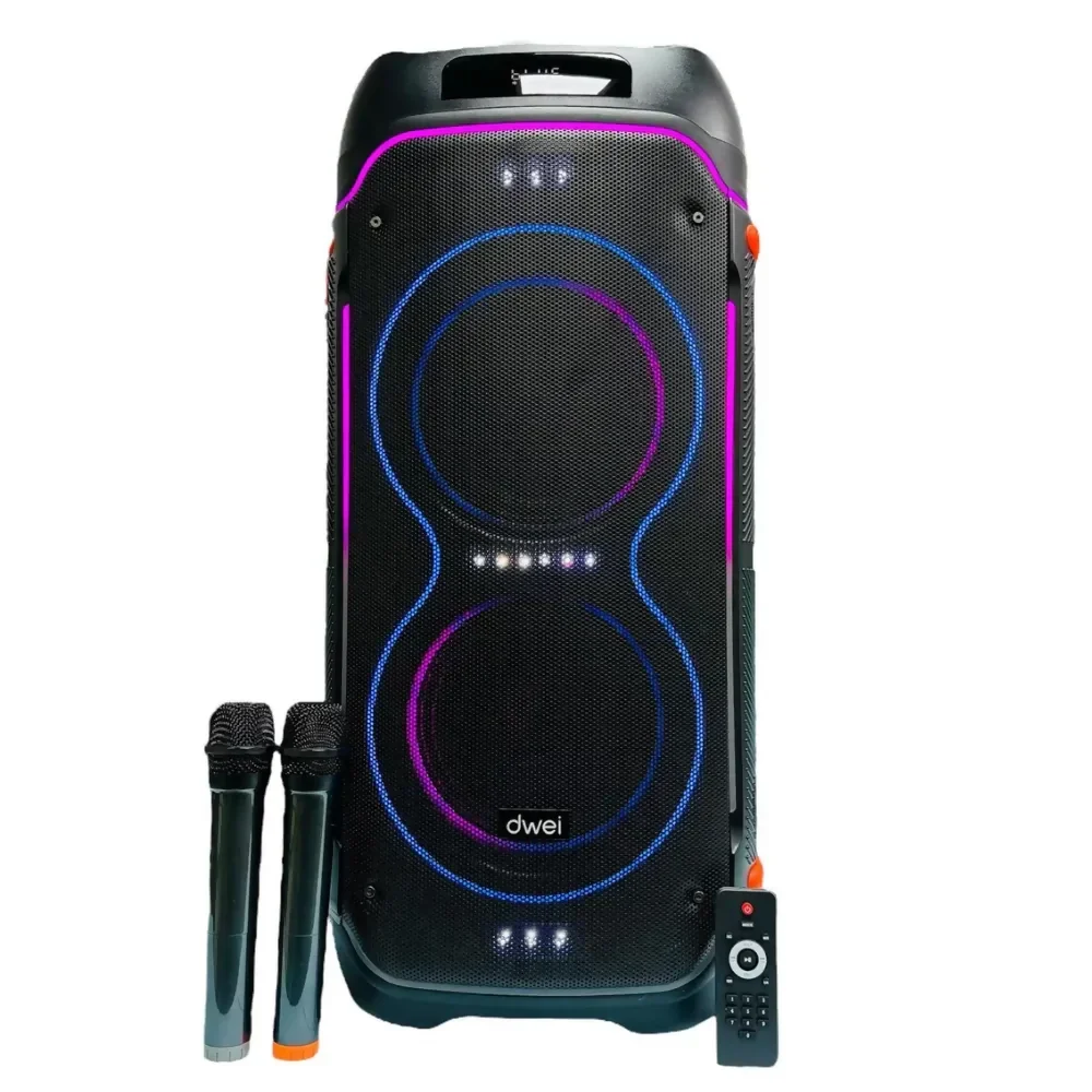 CABINA DE SONIDO RECARGABLE 12 DOBLE MICRÓFONO RGB 9000PMPO 🎶