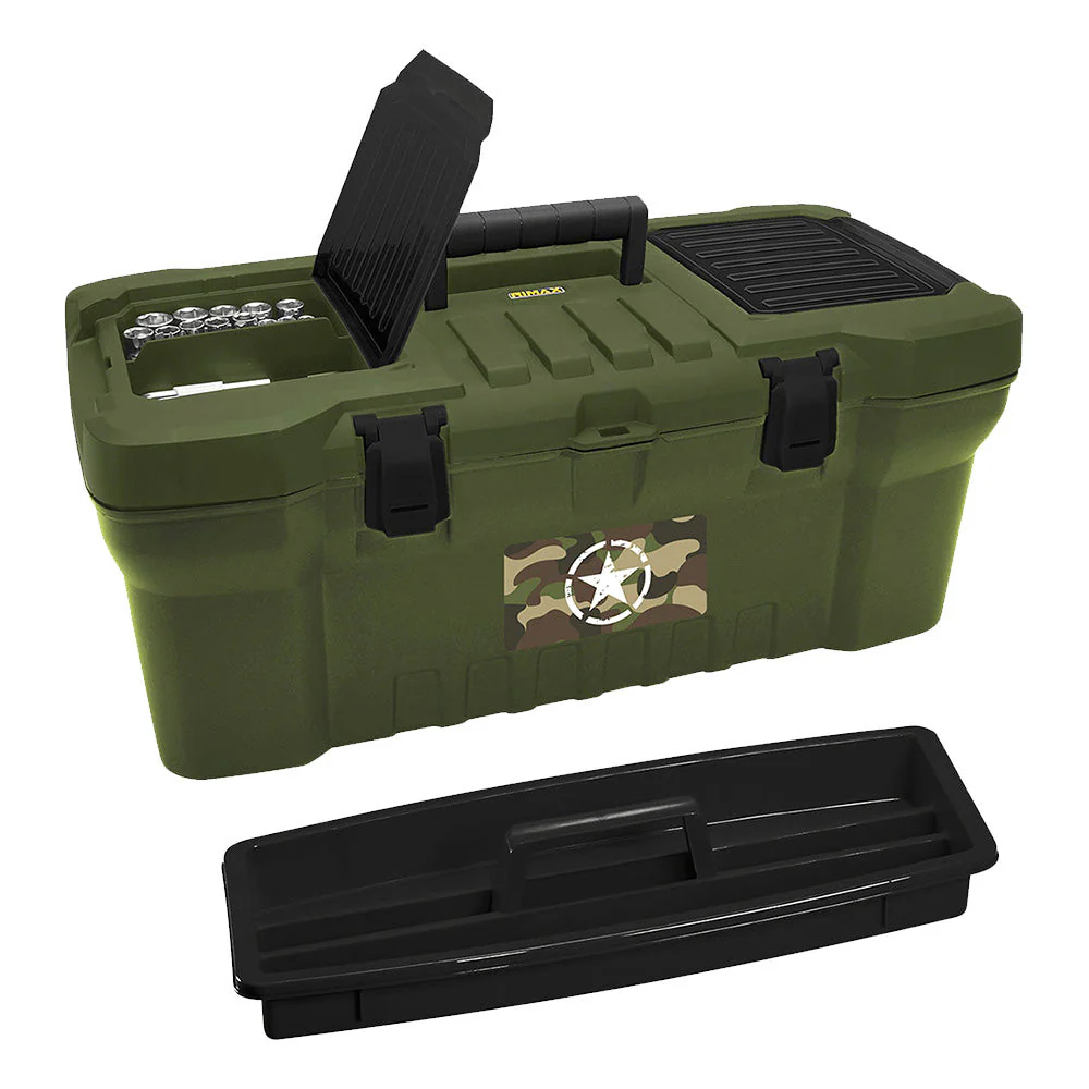 Caja Herramientas 16" Cerradura Plástica Verde - Image 2