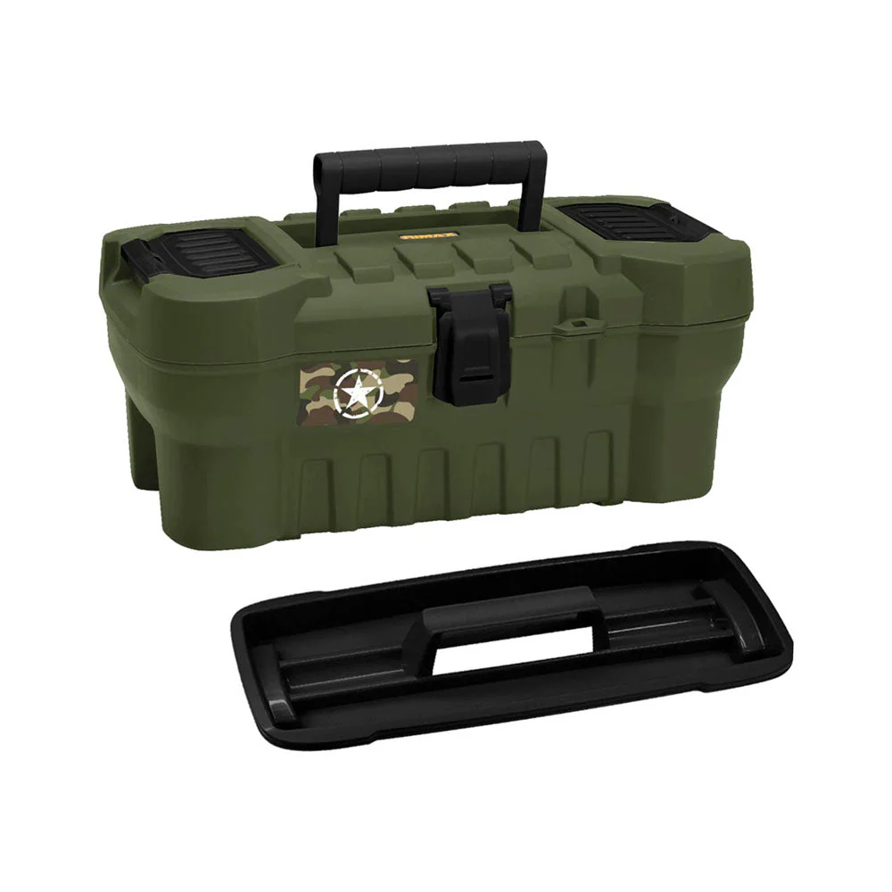 Caja Herramientas 16" Cerradura Plástica Verde - Image 4