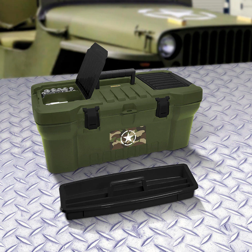 Caja Herramientas 20" Army Cerradura Plástica Verde - Image 3