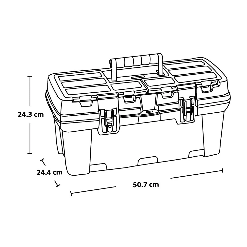 Caja Herramientas 20" Plus Cerradura Metálica Negro - Image 4