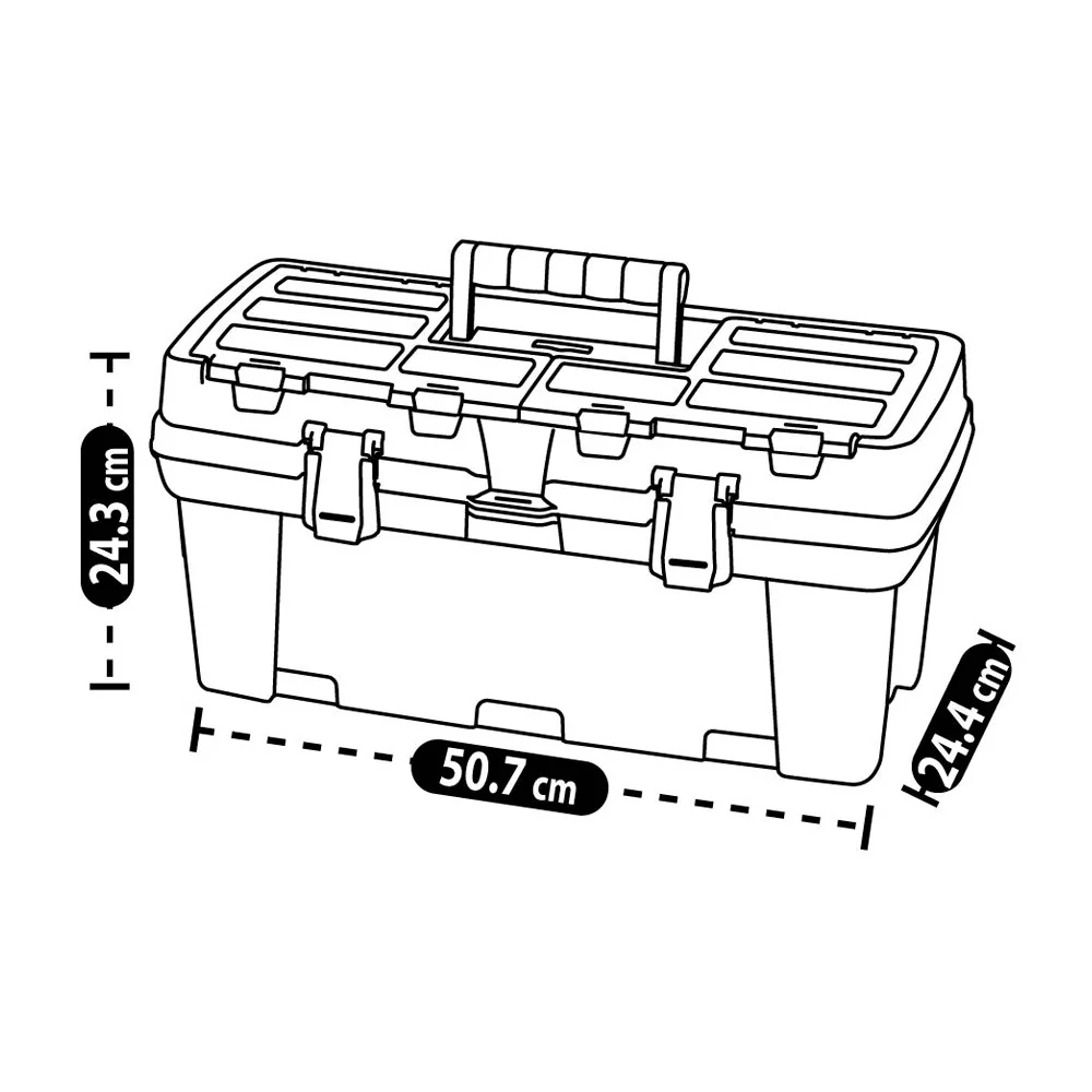 Caja Herramientas 20" Plus Cerradura Plástica Negra - Image 4