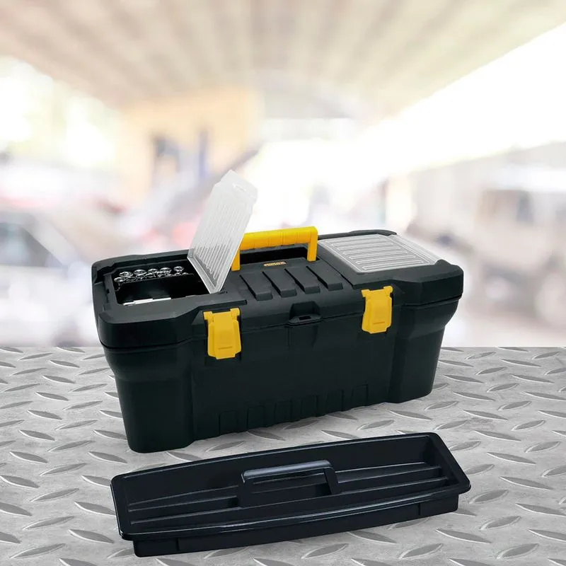 Caja Herramientas 24" Cerradura Plástica Negro