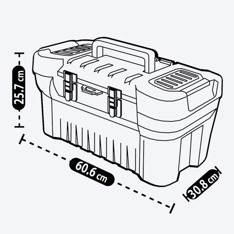 Caja Herramientas 24" Cerradura Plástica Negro - Image 2