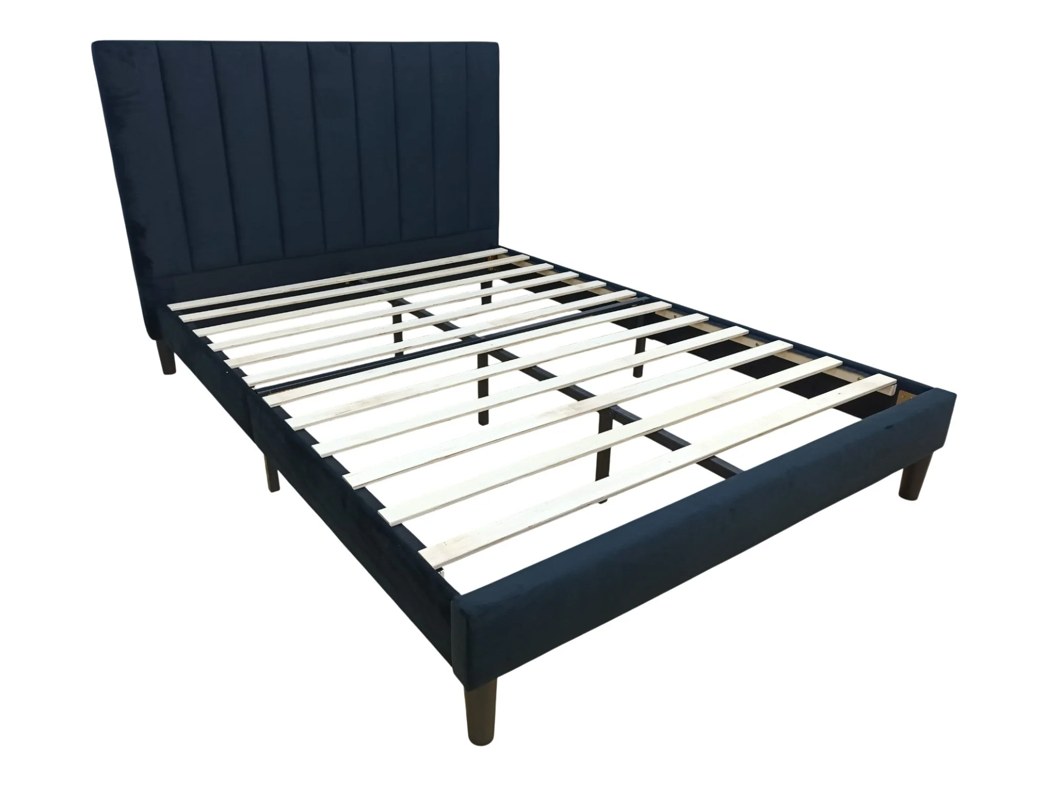 Cama Doble Lisa, Negro, Madera roble tapizada - Image 5