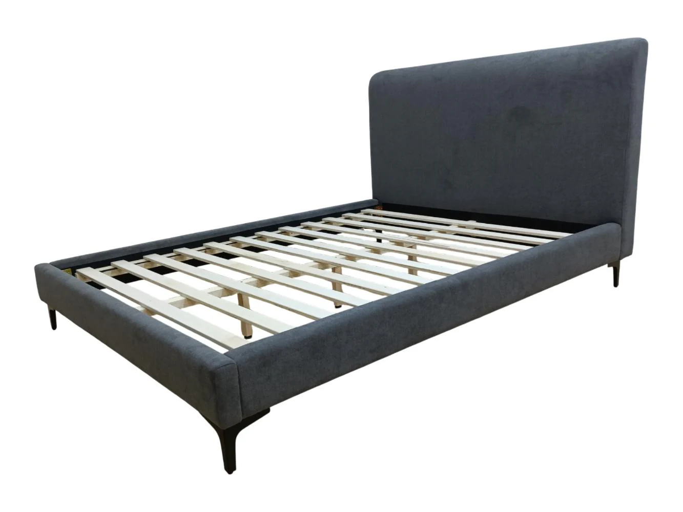 Cama Doble Prisma, Gris Oscuro, Madera roble tapizada - Image 6