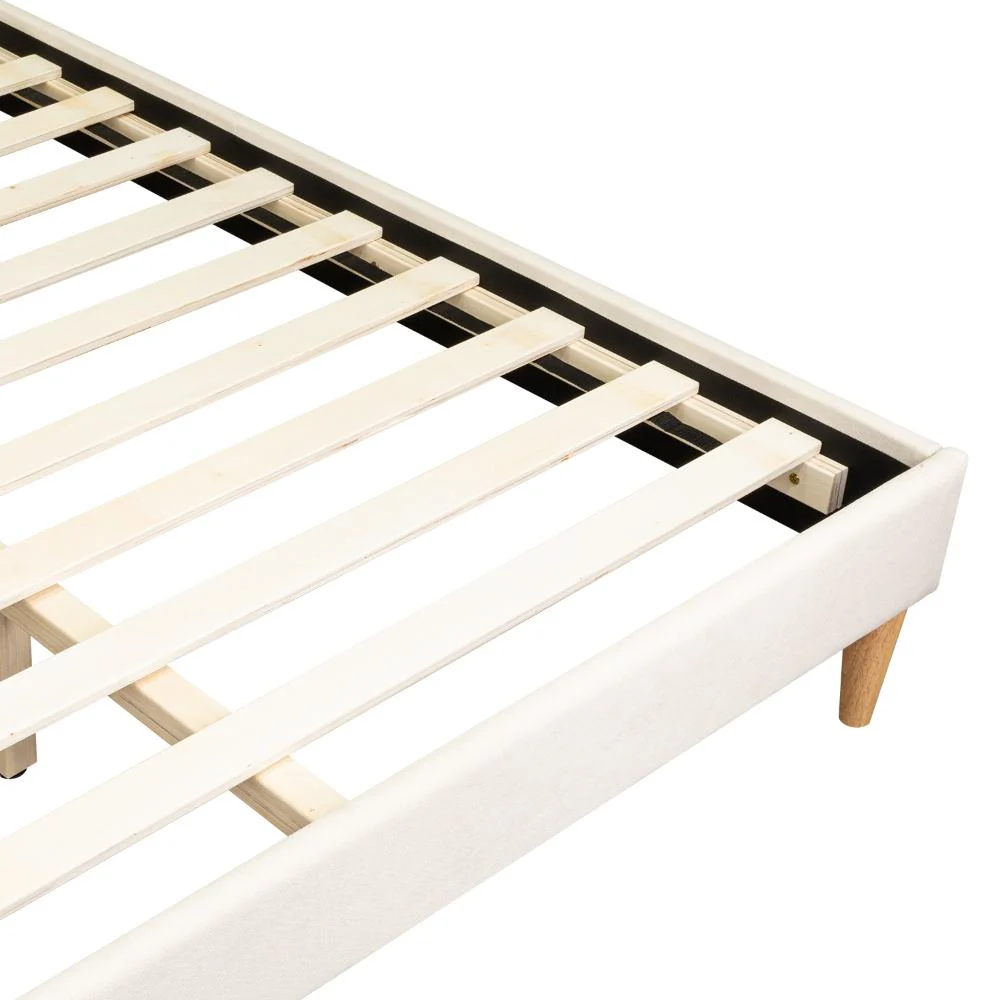 CAMA DOBLE TANIA, GRIS CREMA, MADERA ROBLE TAPIZADA - Image 10