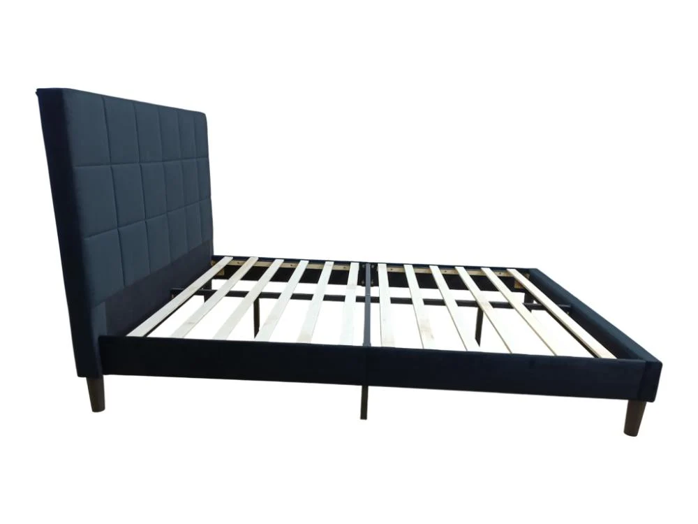 Cama Doble Vertex, Negro, Madera roble tapizada - Image 5