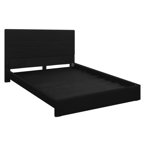 CAMA LEO COLOR NEGRO TELA 140X190 DOBLE
