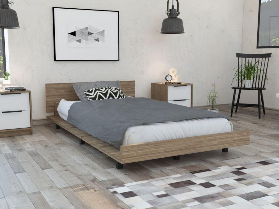 CAMA SENCILLA WESLEY, MIEL, INCLUYE TENDIDO DE TABLONES