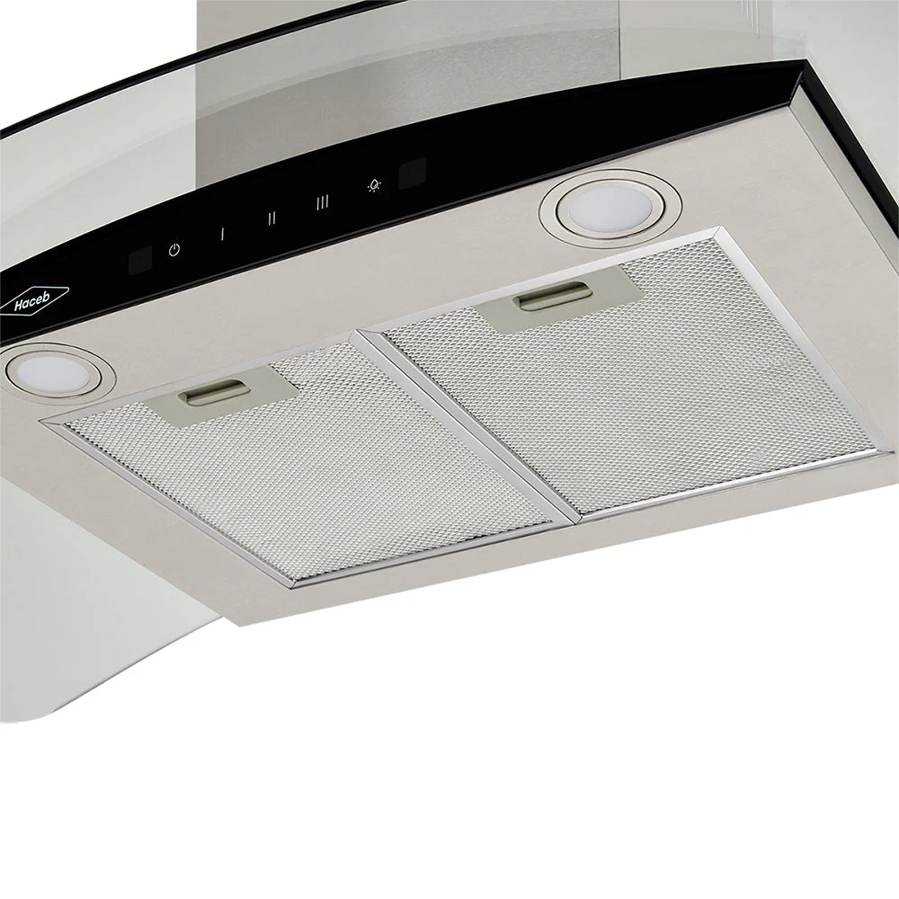 Campana Península Vidrio inox-negro de 90cm, Con 3 Velocidades - Image 3