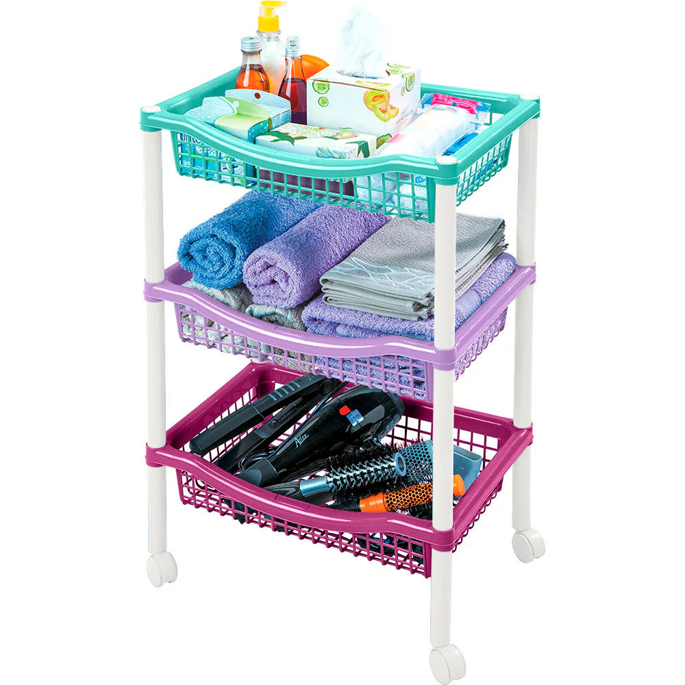 Canasta Móvil Rectangular de 3 Niveles Glam - Image 2